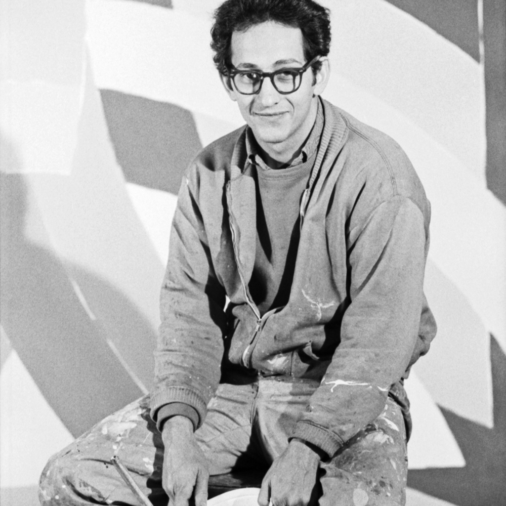 NEW YORK CITY - NOVEMBER 15:  Painter and printmaker Frank Stella poses for a portrait on November 15, 1967 in his studio in New York City, New York. (Photo by David Gahr/Getty Images)