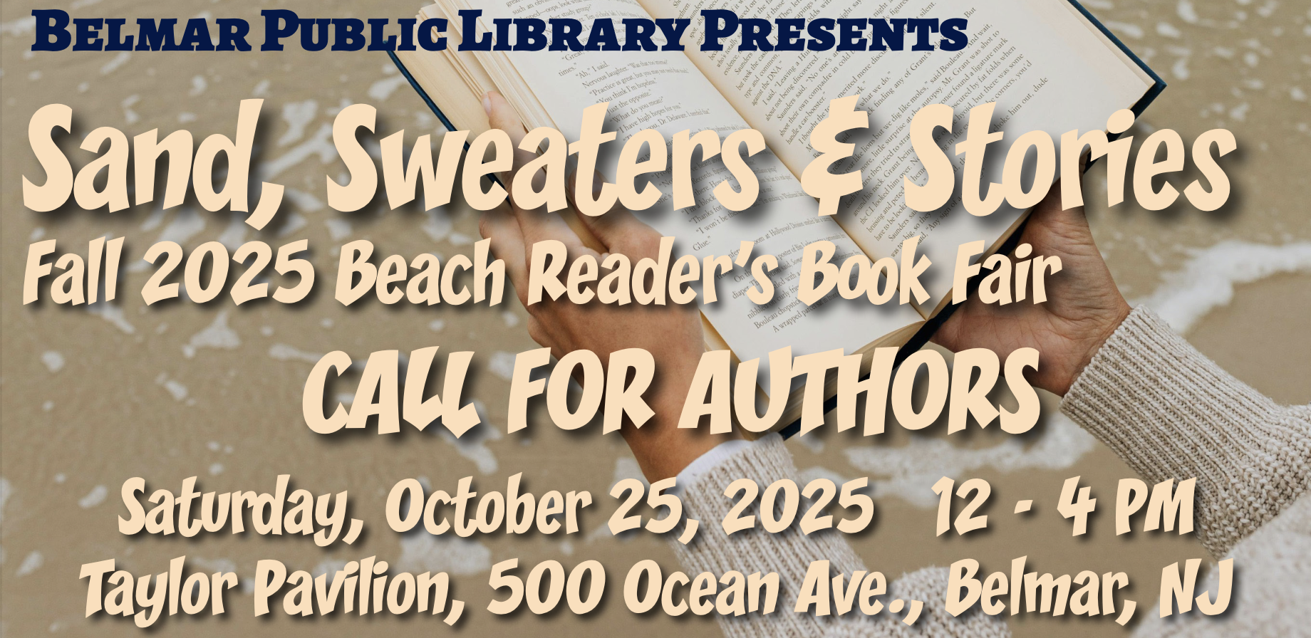 Sand, Sweaters & Stories – Fall 2025 Beach Reader’s Book Fair CALL FOR AUTHORS