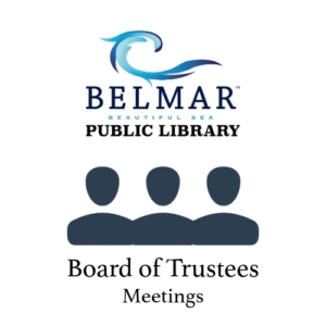 Belmar Library logo with text Board of Trustees Meetings
