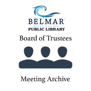Belmar Library logo with text Board of Trustees Meeting Archive