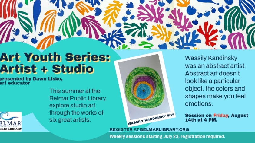 Art Youth Series: Artist + Studio Wassily Kandinsky. Friday, August 14th, 4 pm, registration behind the link.