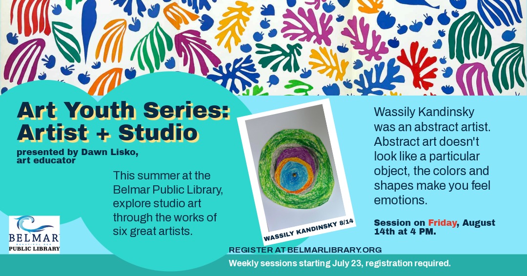 Art Youth Series: Artist + Studio Wassily Kandinsky. Friday, August 14th, 4 pm, registration behind the link.